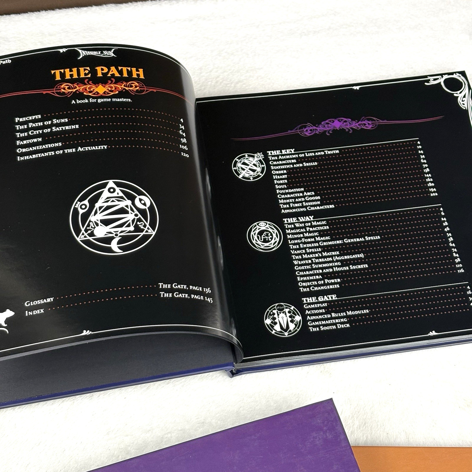 THREE! Monte Cook Invisible Sun (The Way, The Gate & The Path) RPG Game HC Books
