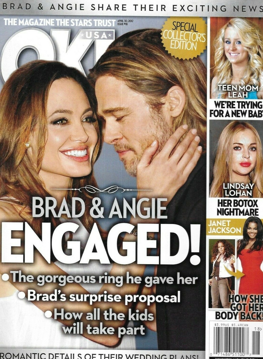Ok Magazine Angelina Jolie Brad Pitt Janet Jackson Teen Mom Lindsay Lohan 2012