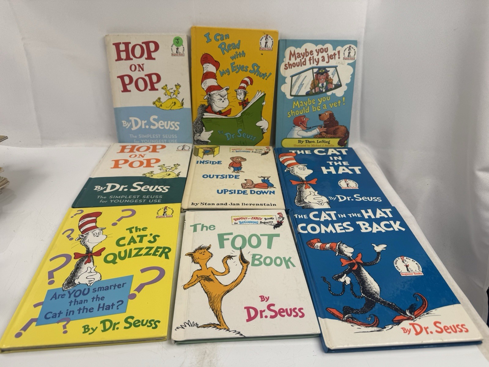 Lot of 9 Dr Seuss Hardcover Books 8.5×11 Inch Book Club Editions + Little Golden