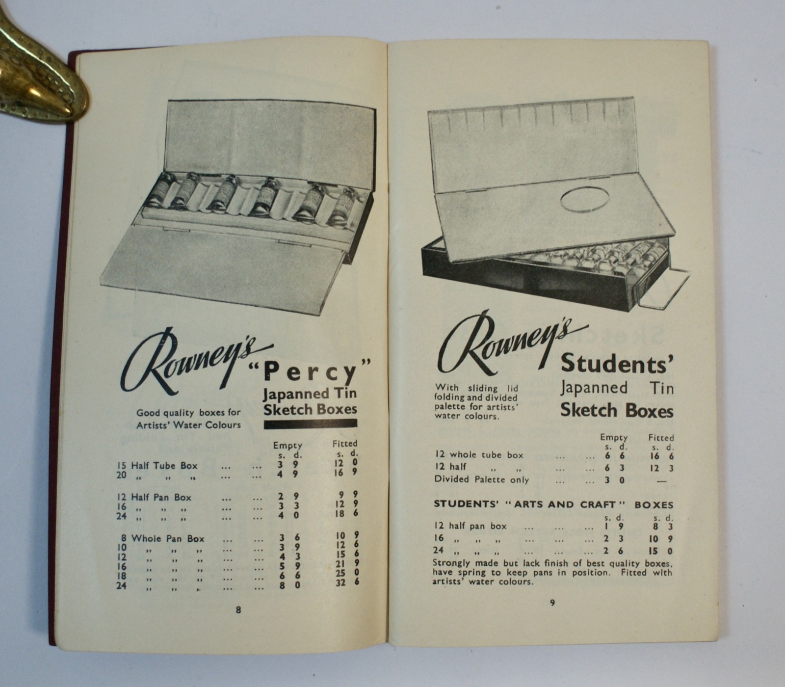 Rare Rowney’s Pocket Catalogue Of Artists’ Materials, Illustrated, 96p. 1930’s