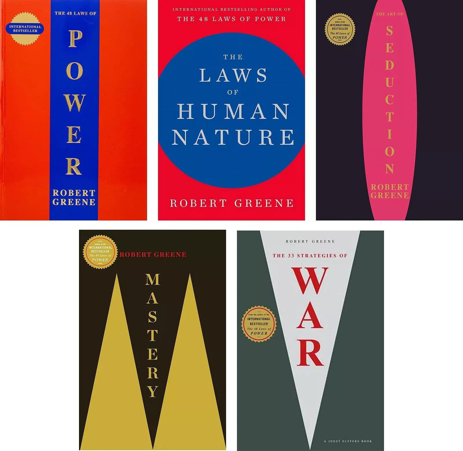 Robert Greene 5 Books Collection Set-Power, Human Nature,Seduction,Mastery,war