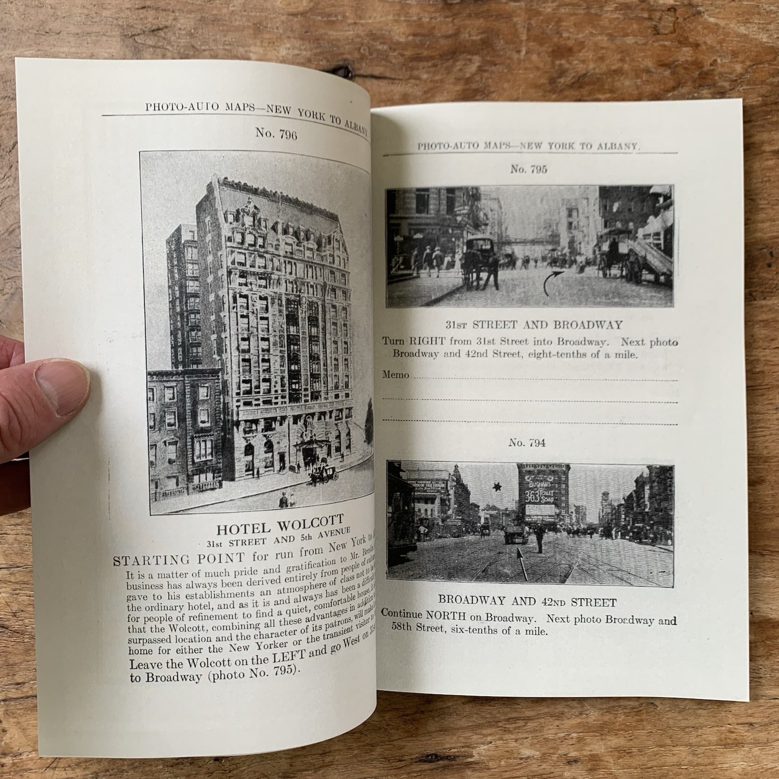 1907 Rand McNally Photo Auto Maps and Guide Book New York to Albany / Facsimile