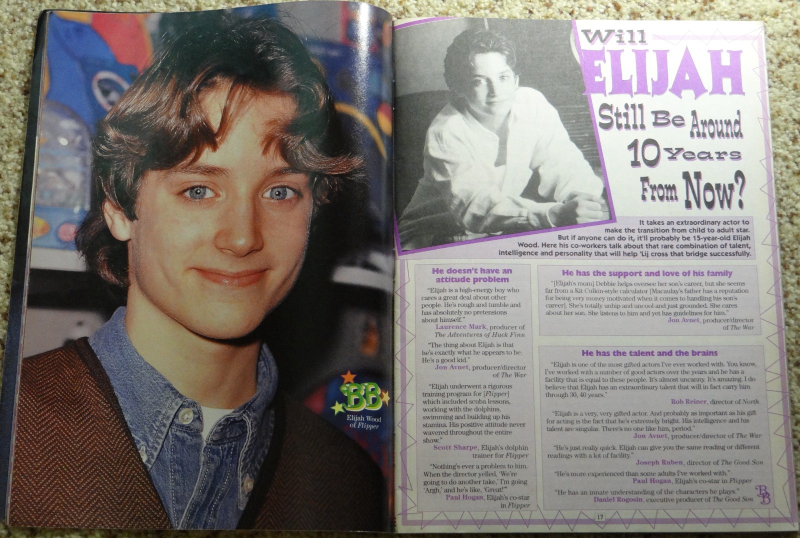 BB (Big Bopper) Magazine August 1996 JTT Jim Carrey, Elijah Wood, Brad Pitt