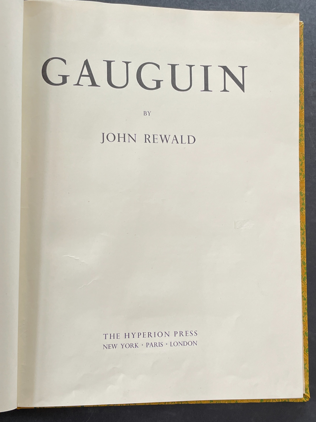 Gauguin by John Rewald Hyperion Press 1949 Photogravure plates Ex-Library