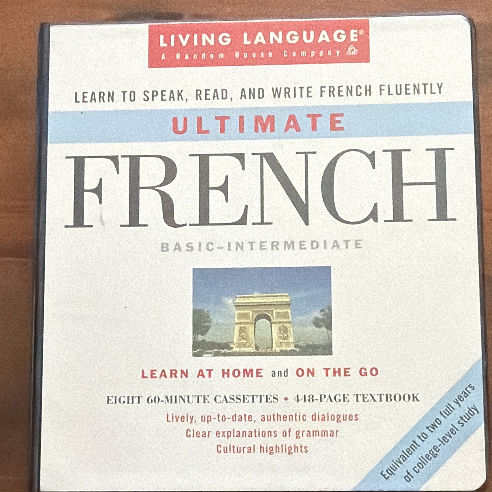 Living Language Ultimate French Basic-Intermediate Box Set 8 Cassettes + Book