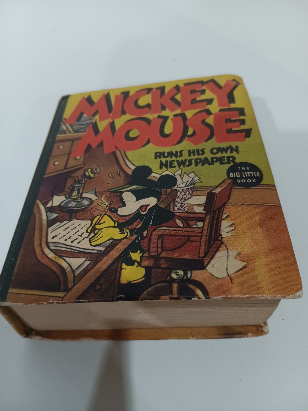 1937 Big Little Book Mickey Mouse Runs his own Newspaper #1409, Rare, 300 pages.