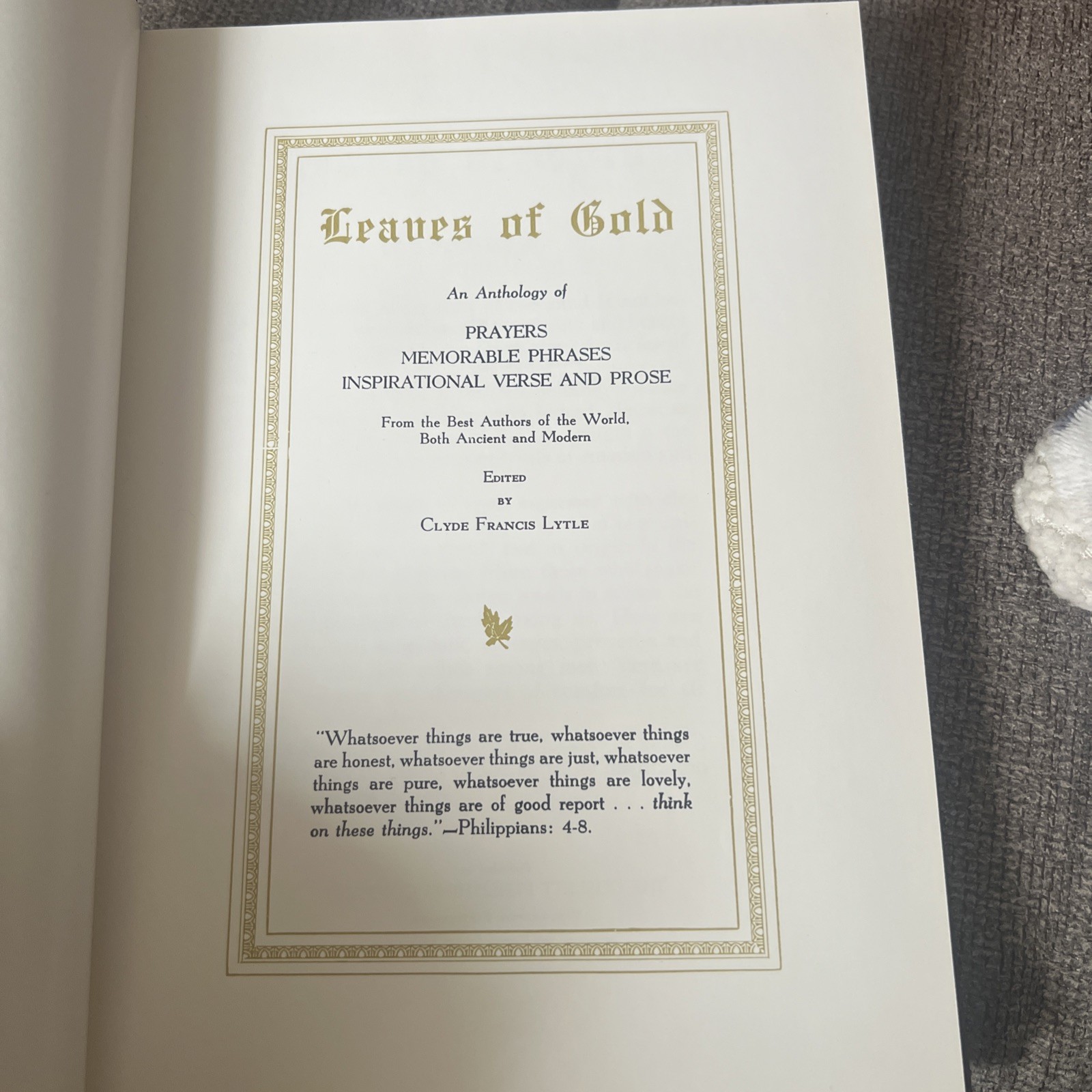 Leaves of Gold Hardcover Faux Leather Bound Book