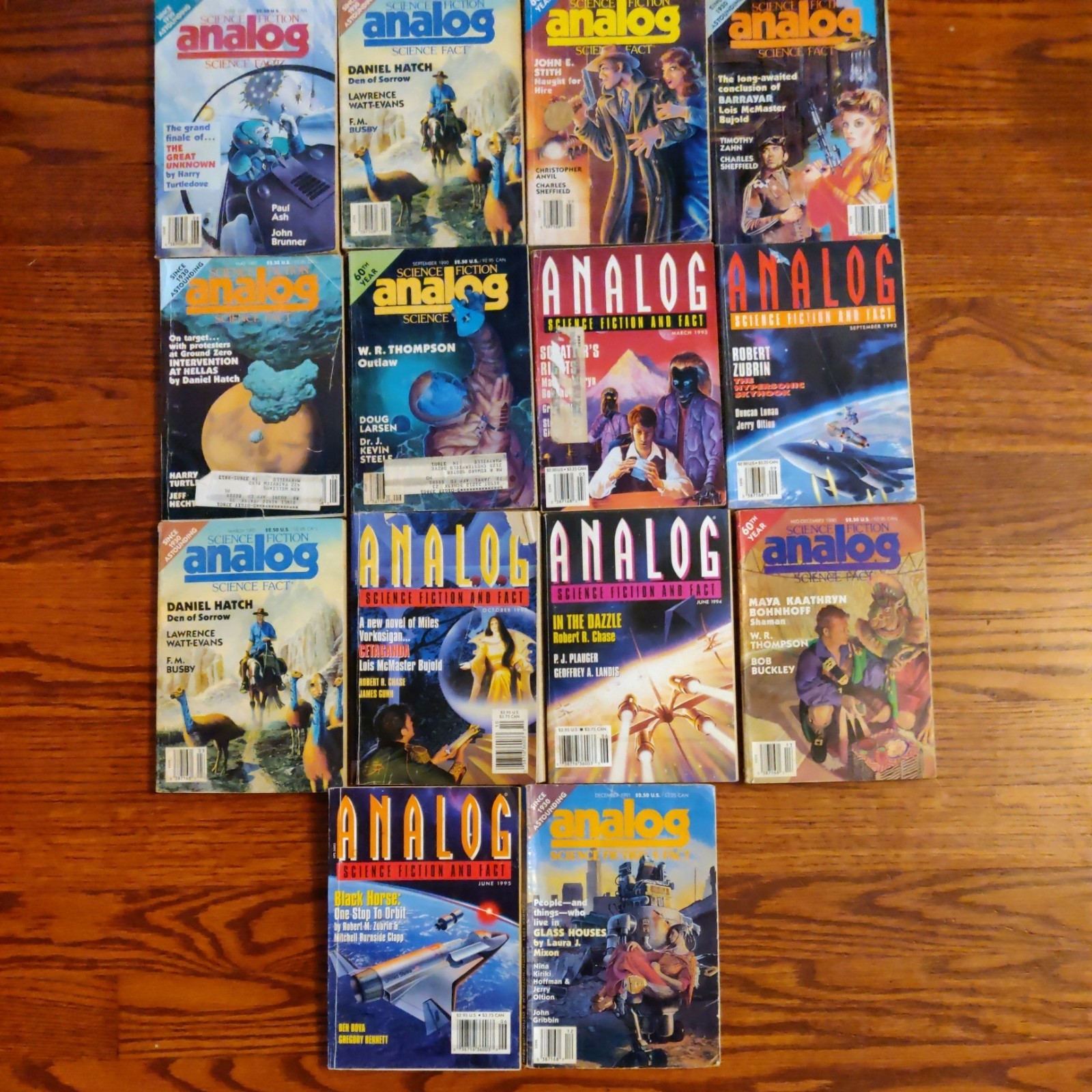 Lot of 15 Analog Science Fiction and Fact Magazines From The 90s. Vintage