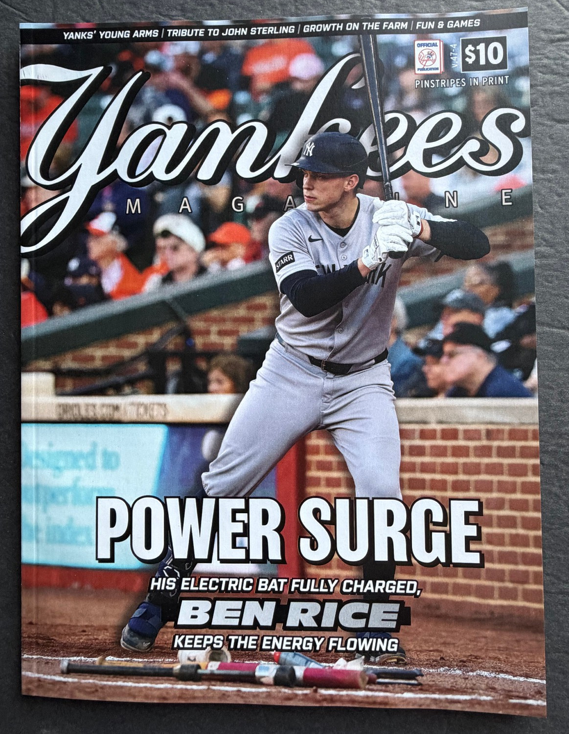 New York Yankees Magazine June 2026 Ben Rice, Aaron Judge, John Sterling