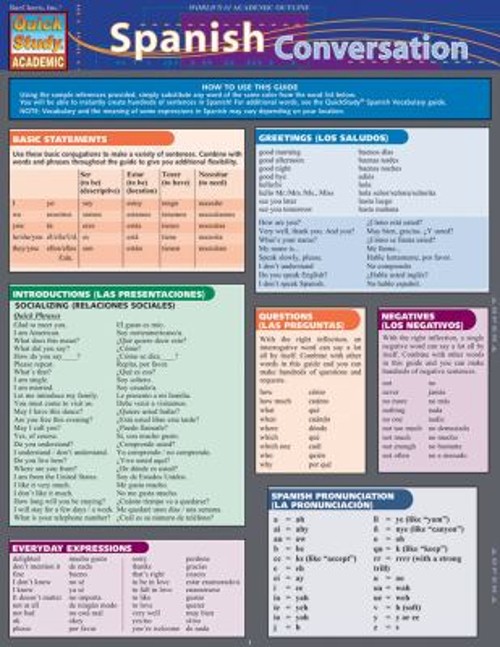 Spanish Conversation : QuickStudy Laminated Reference Guide Lilia