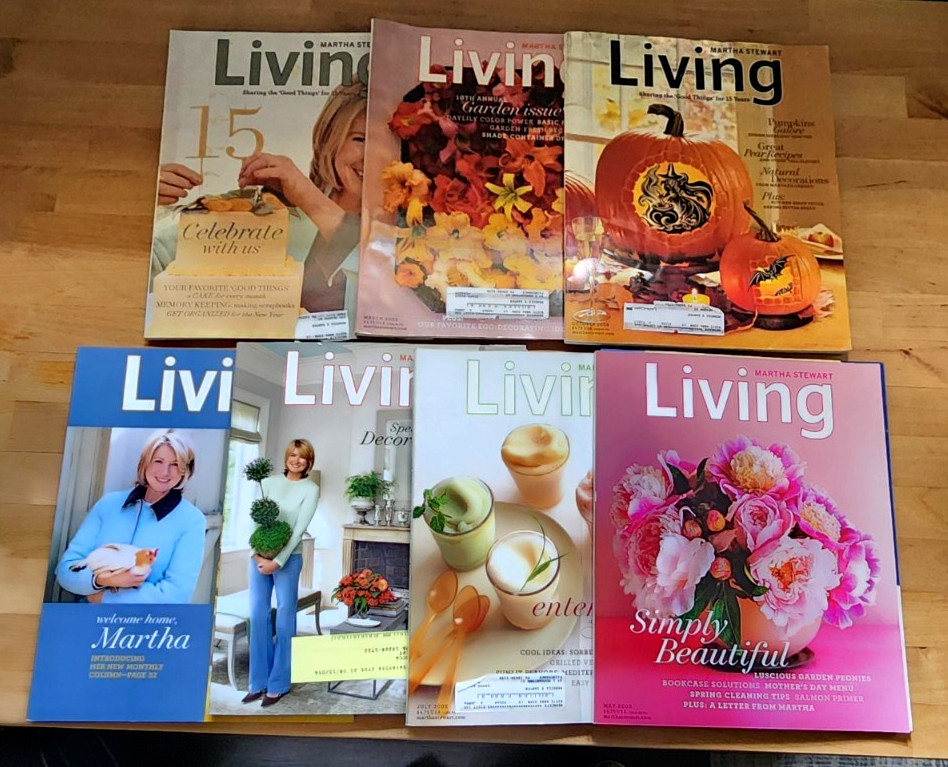 Lot of 7 Martha Stewart Living Magazines – Mixed issues 2005-2006