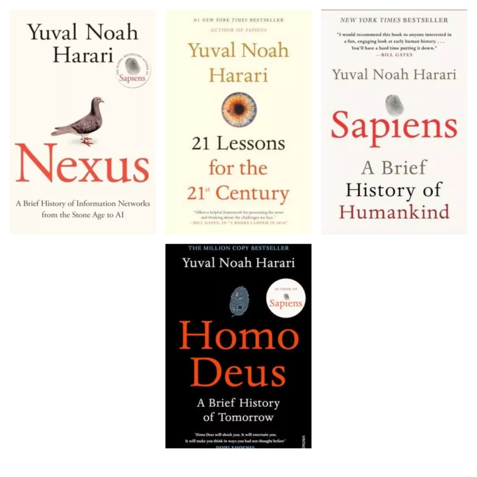 Nexus and 21 Lesson with Spiens and Homo Deus 4 Books Set By Yuval Noah Harari