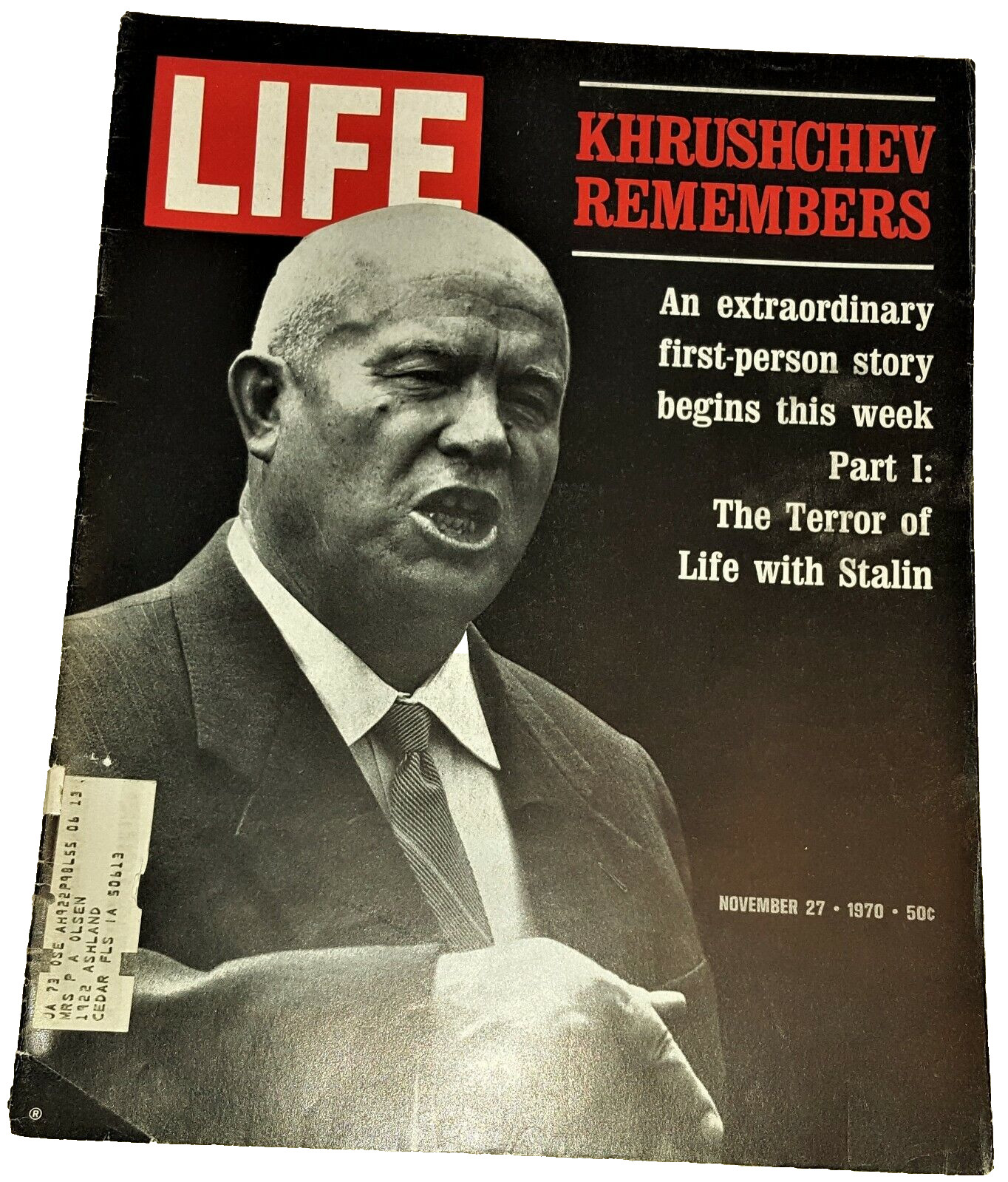 November 27, 1970 LIFE Magazine: COMPLETE Old ads, FREE SHIPPING Nov. 11