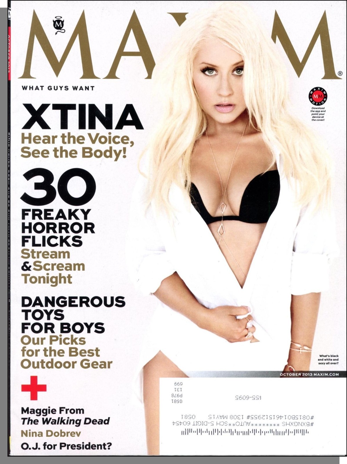 Maxim 187 – 2013, October – Christiana Aguilera, Lauren Cohan, Arsenio Hall