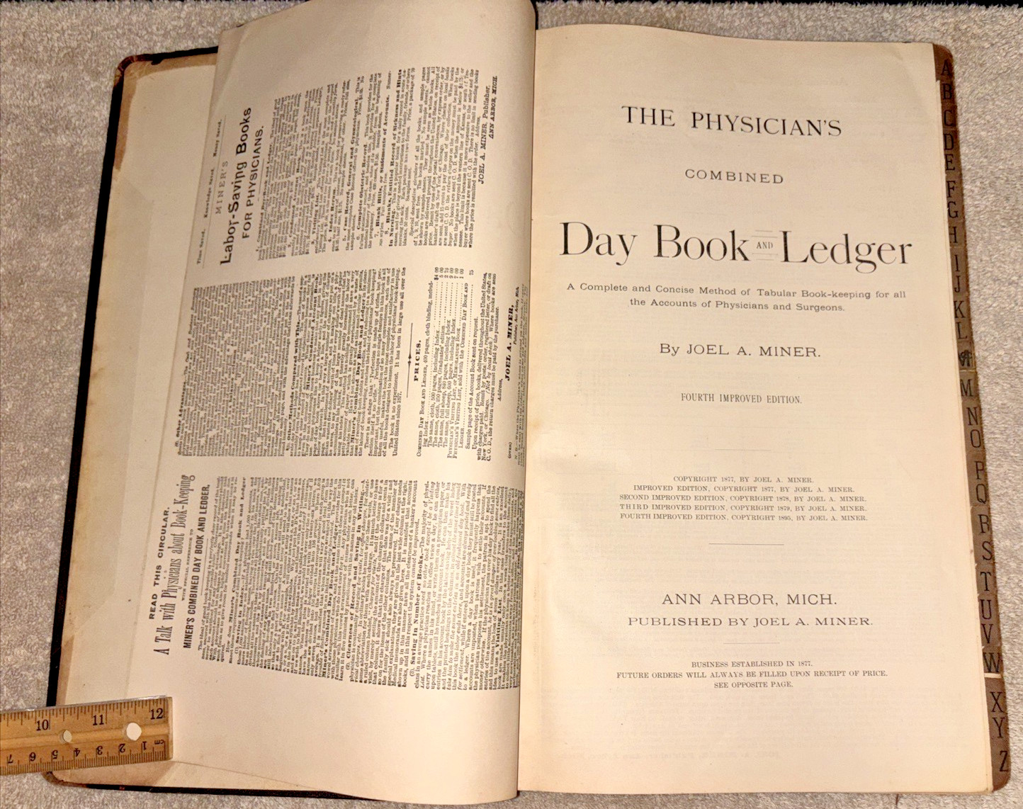 Antique Early 20th Century Physicians Combined Day Book and Ledger