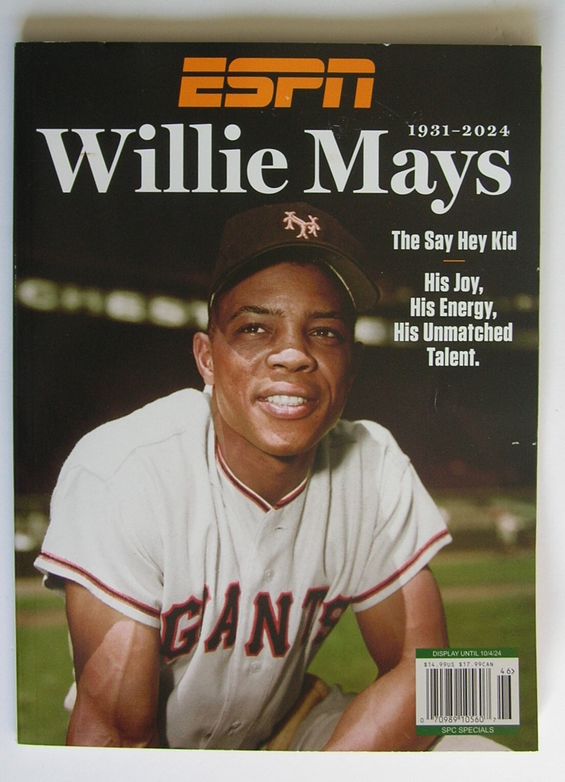 ESPN Willie Mays 1931-2024: The Say Hey Kid: His Joy, His Energy, His Talent NEW