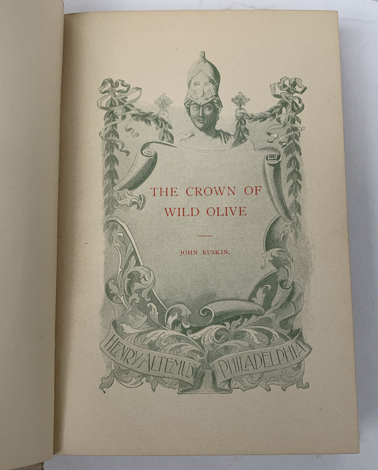 1895 The Crown Of Wild Olive Four Lectures John Ruskin Work Traffic War England