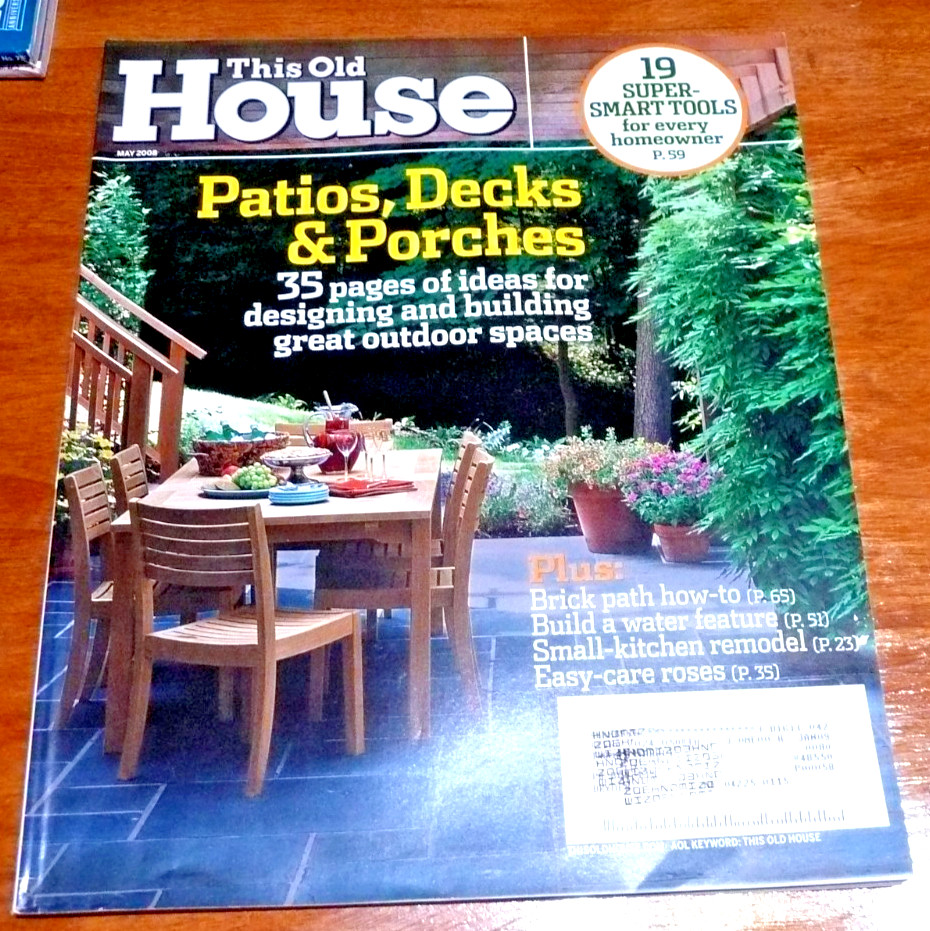This Old House Magazine May 2008 Patios Decks & Porches / Build a Water Feature