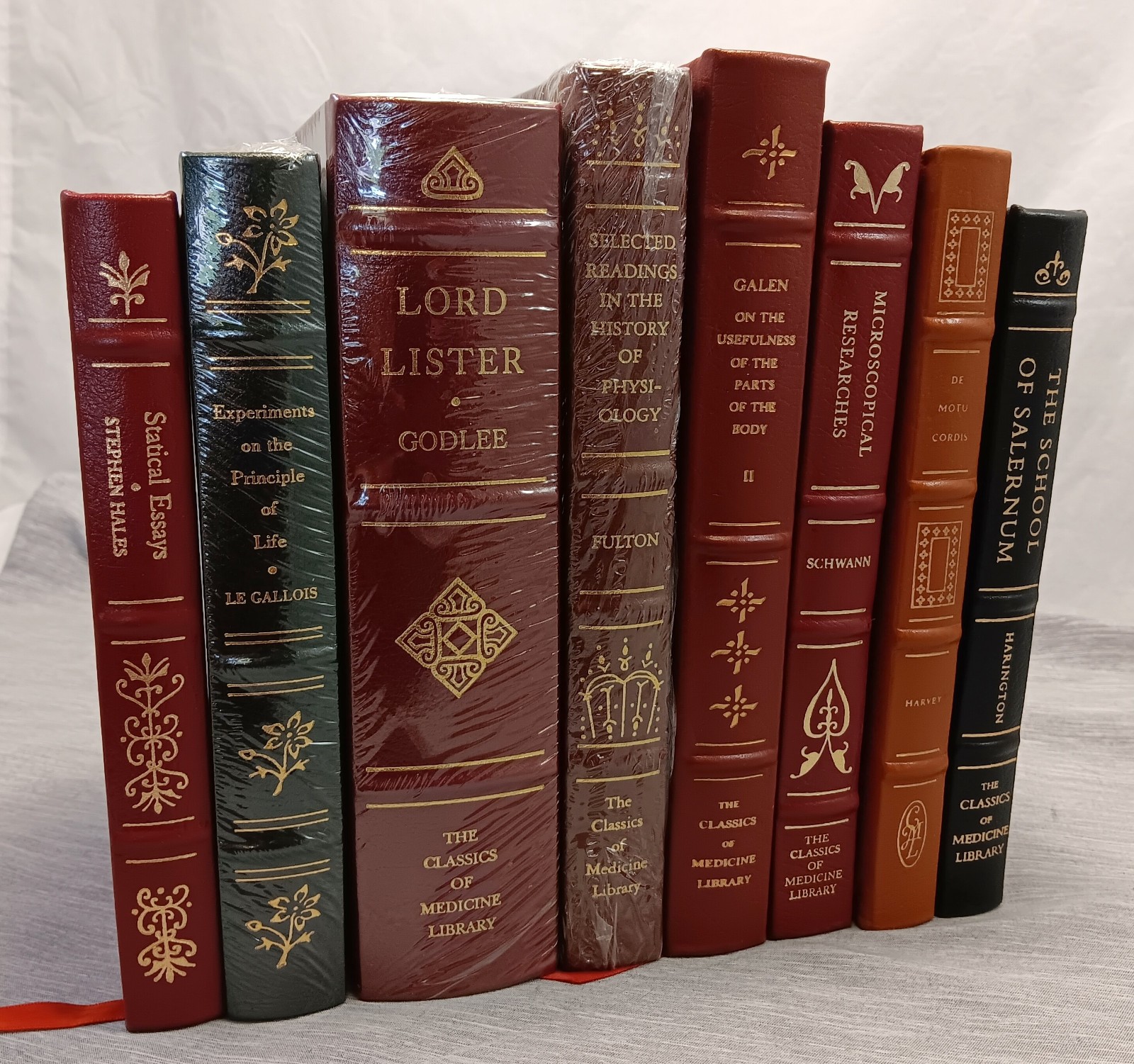 Lot/8 Classics of Medicine Library Leather-Bound Book Gryphon Decor Science #1