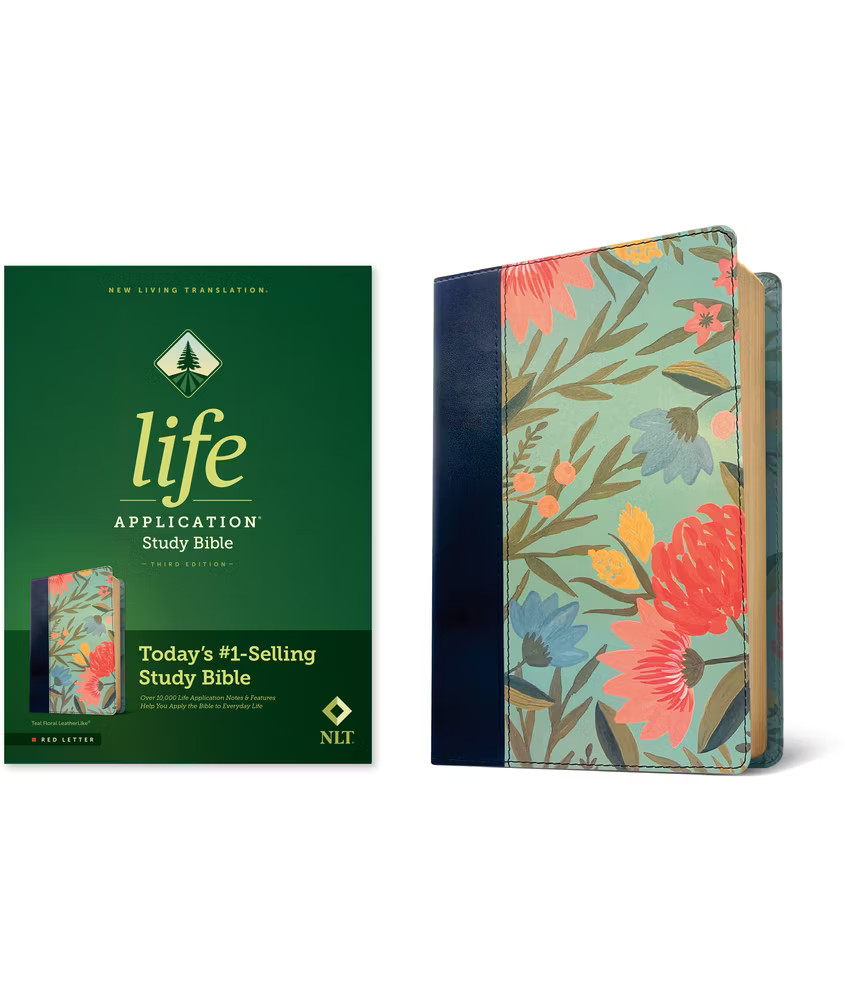 NLT Life Application Study Bible Third Edition (Leatherlike Teal Floral