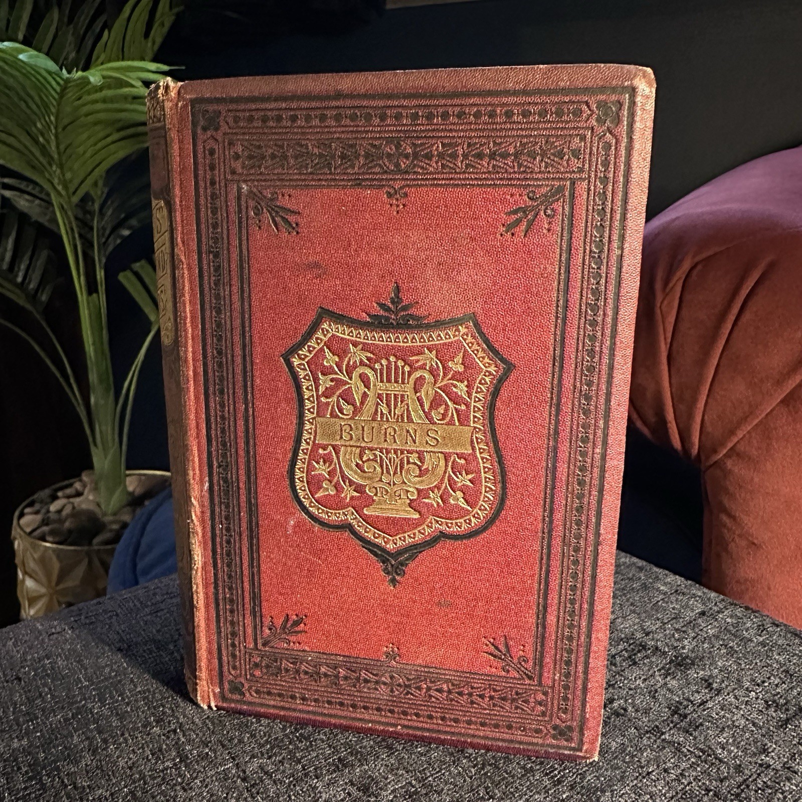 Victorian Robert Burns Poems And Letters Antique Gilt Bound Book c1880-1905