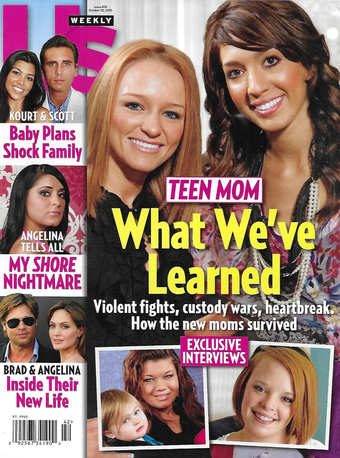 Us Weekly Magazine Teen Mom Angelina Jolie Brad Pitt Kourtney Kardashian 2010