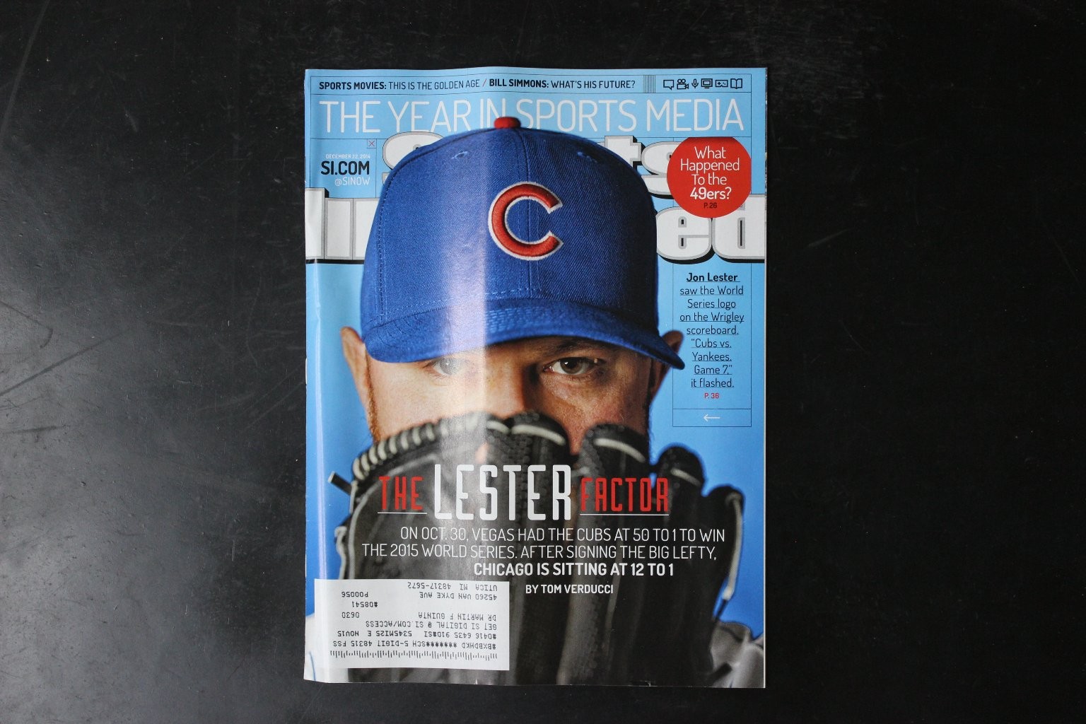 Sports Illustrated Magazine Dec 22 2014 / Jan 5 2015 Jon Lester Cubs Baseball