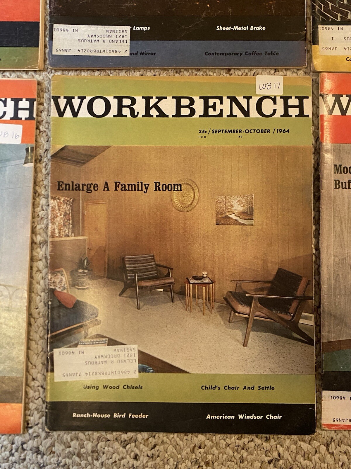 Lot of 6 Vintage 1964 Workbench Bimonthly Magazines In Binder