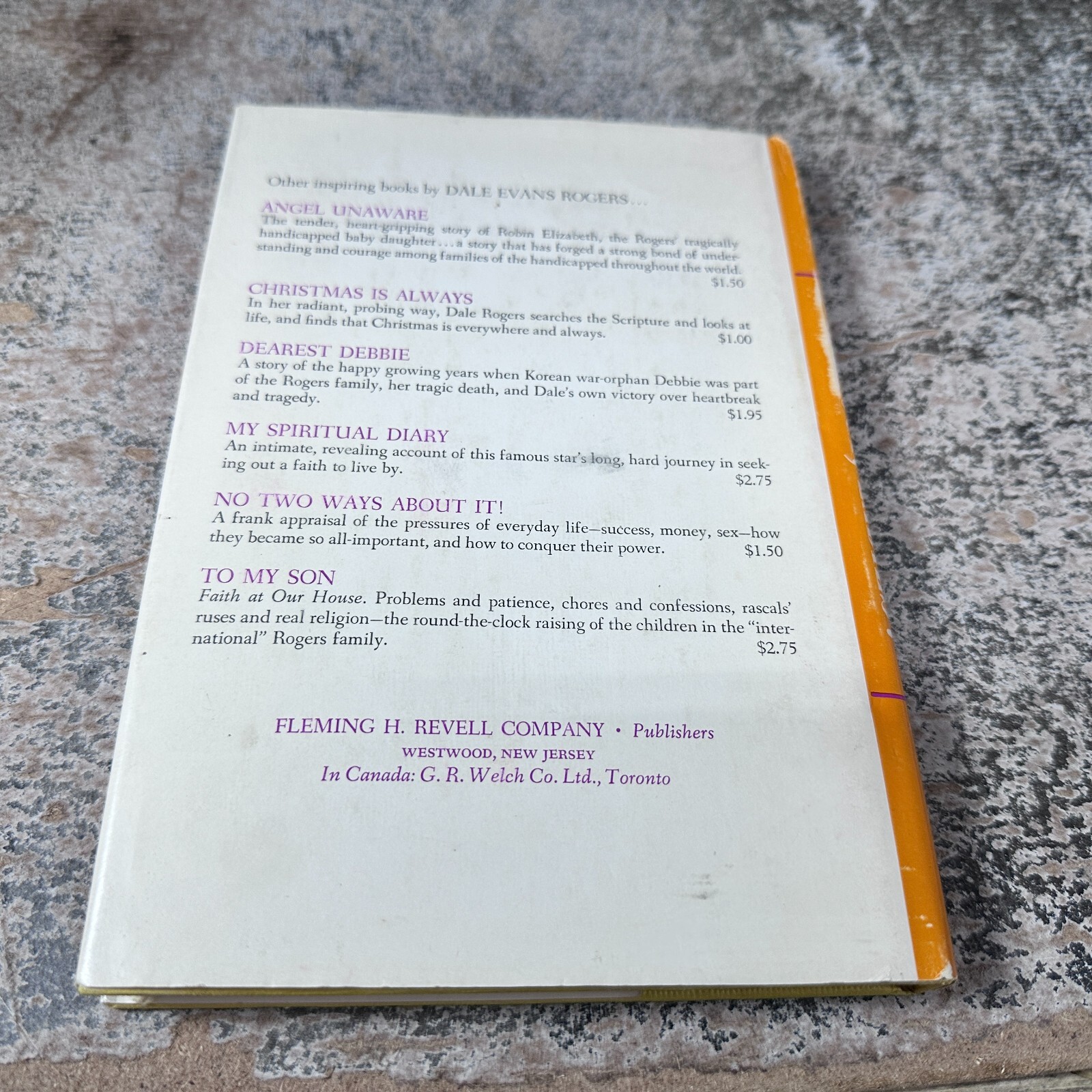 Time Out Ladies by Dale Evans Rogers Signed 1966 Hardcover Book – 118 pages