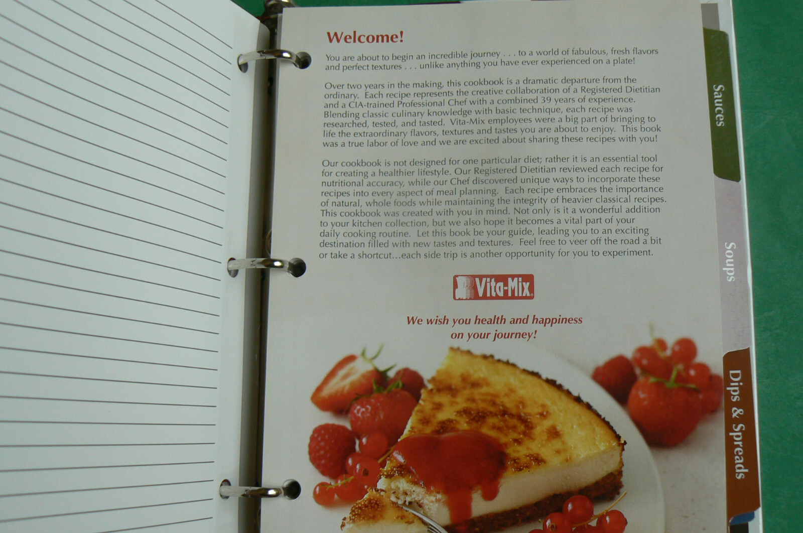 VITA-MIX 5200 lg.3-ring binder w/Tabs Cookbook 300+pages+Whole Grains ckbk,easel