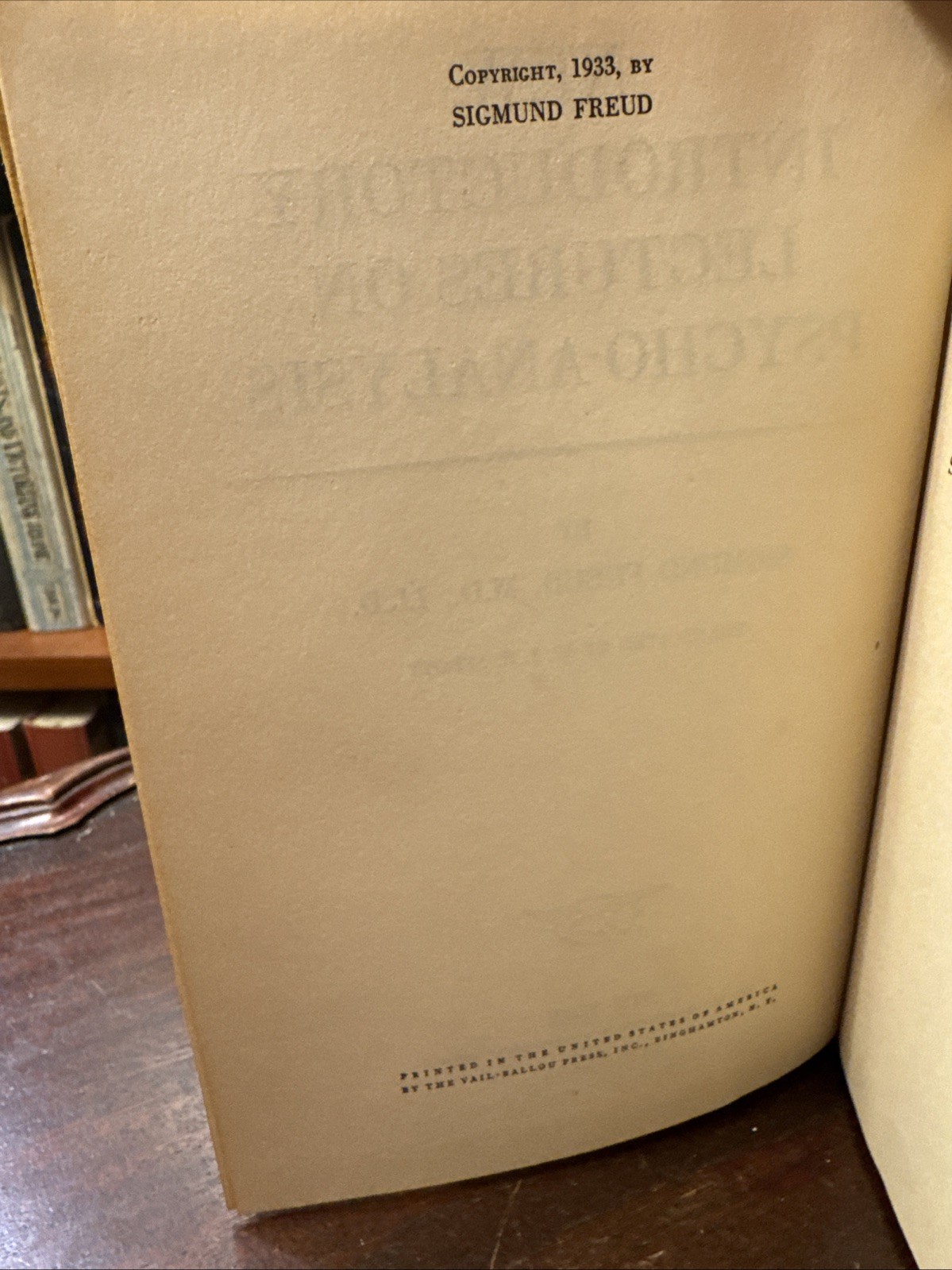 Sigmund Freud 1933 1st US Edition 1st Printing Hardcover DJ Psychology