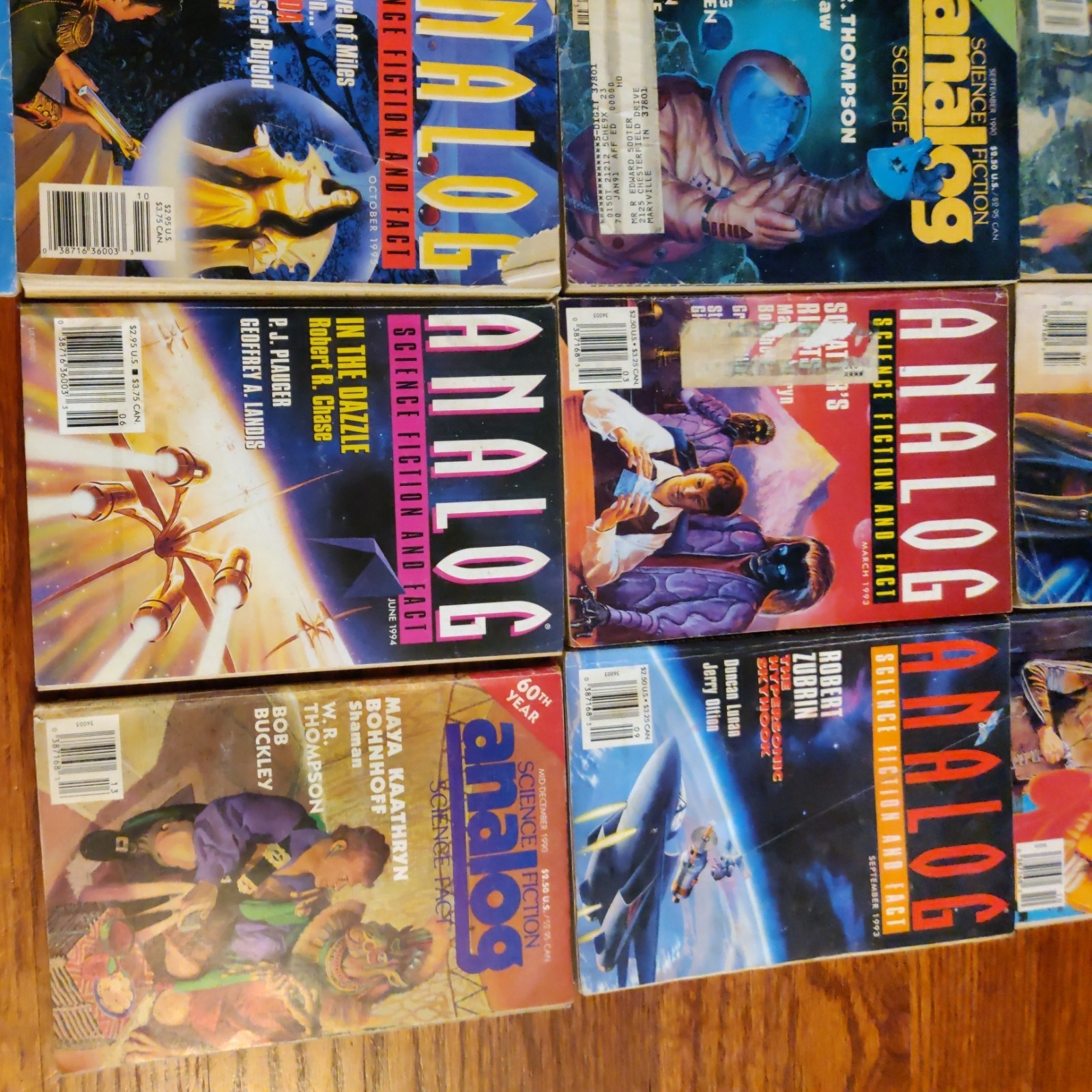 Lot of 15 Analog Science Fiction and Fact Magazines From The 90s. Vintage