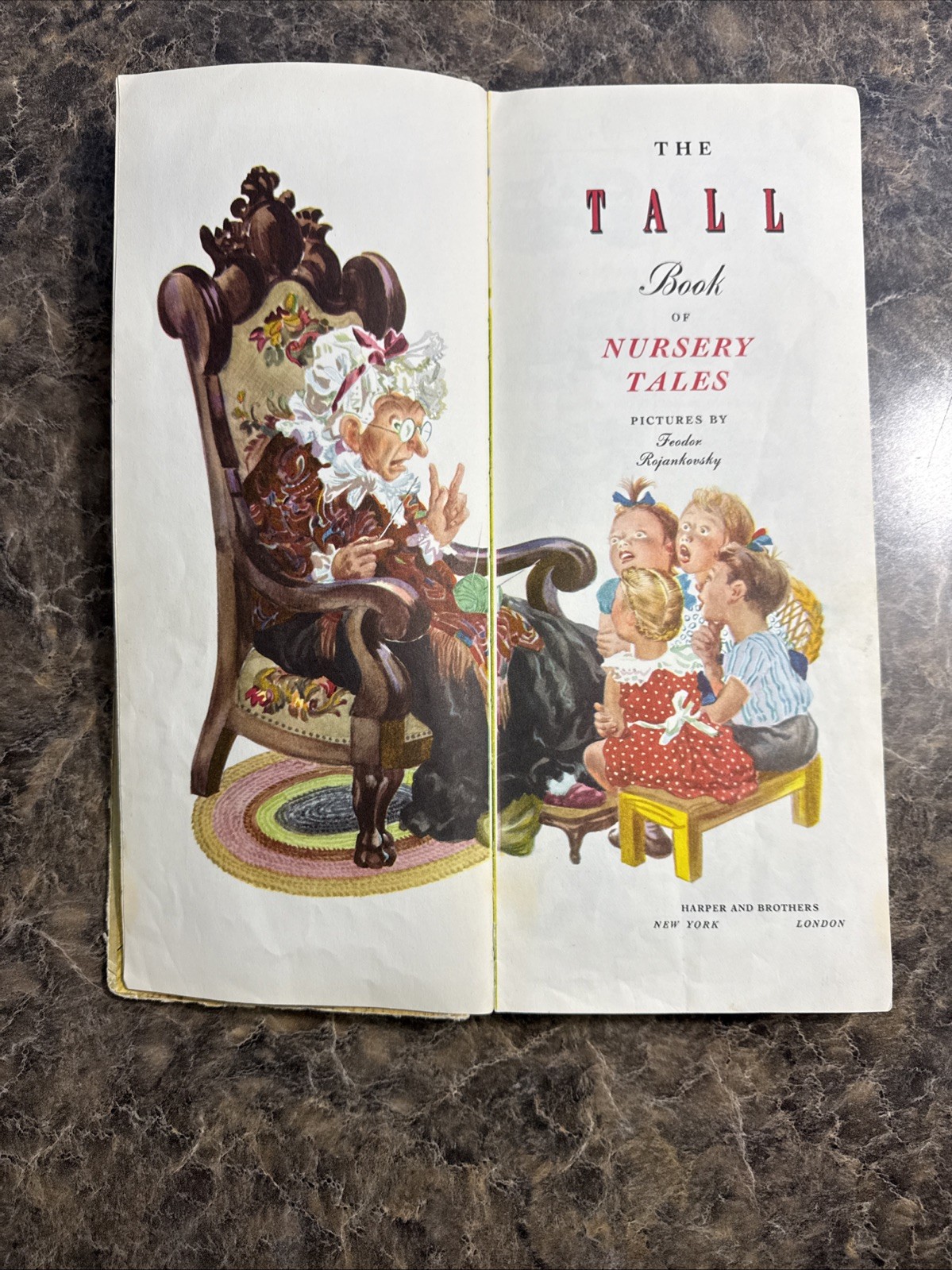 The Tall Book of Nursery Tales 1944 Hard Cover Vintage Book 120 Pages Acceptable