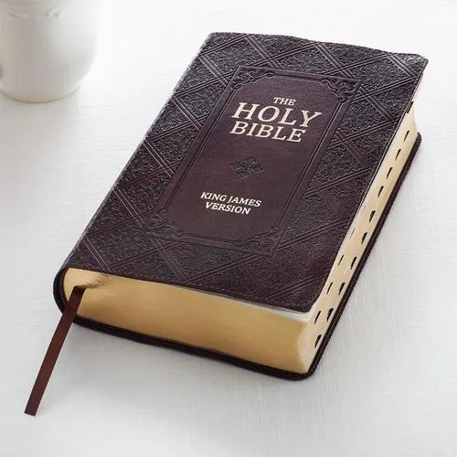 KJV Giant Print Lux-Leather Pattern Dark Brown – Imitation Leather