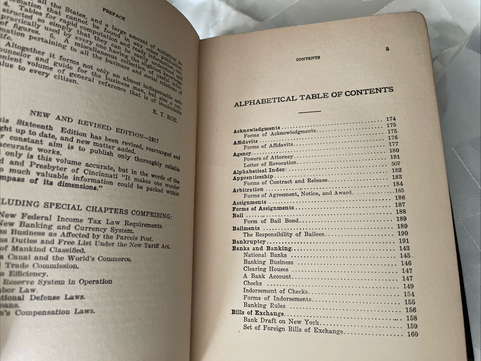 1917 “New Standard American Business Guide” by E. T. Roe Faux Leather Bound Book