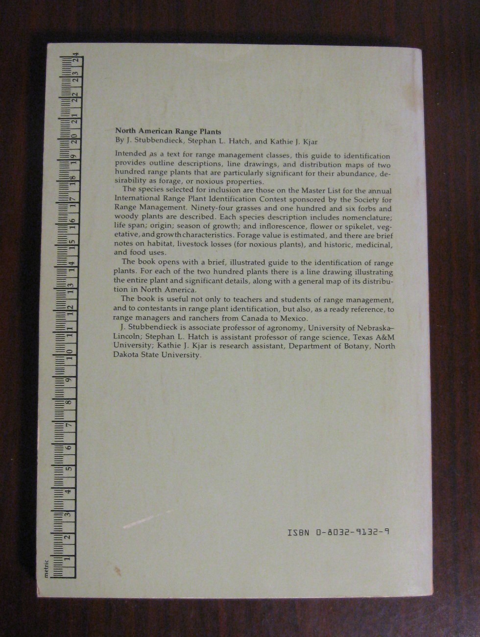 North American Range Plants by J. Stubbendieck Nebraska Press Jon Farrar Copy