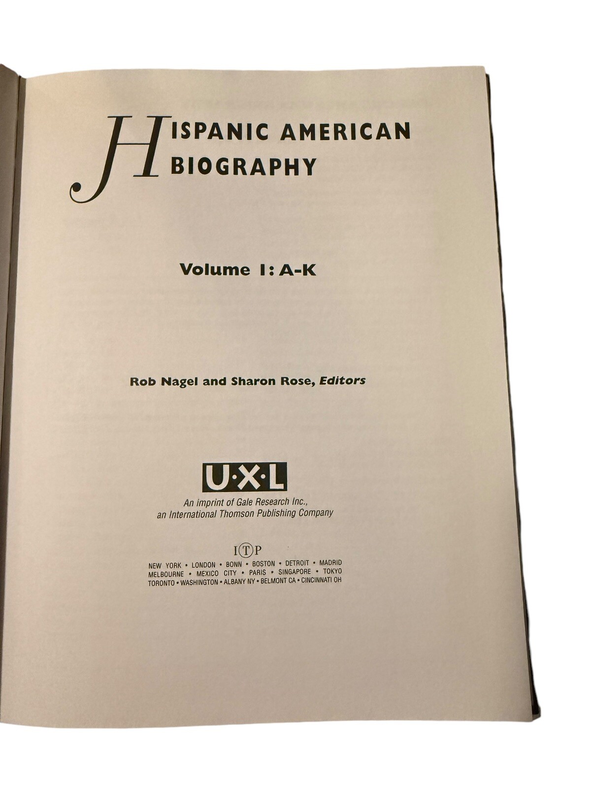 Hispanic American Biography 2 VOL Set. By: Rob Angel. Hardcover. 1995￼