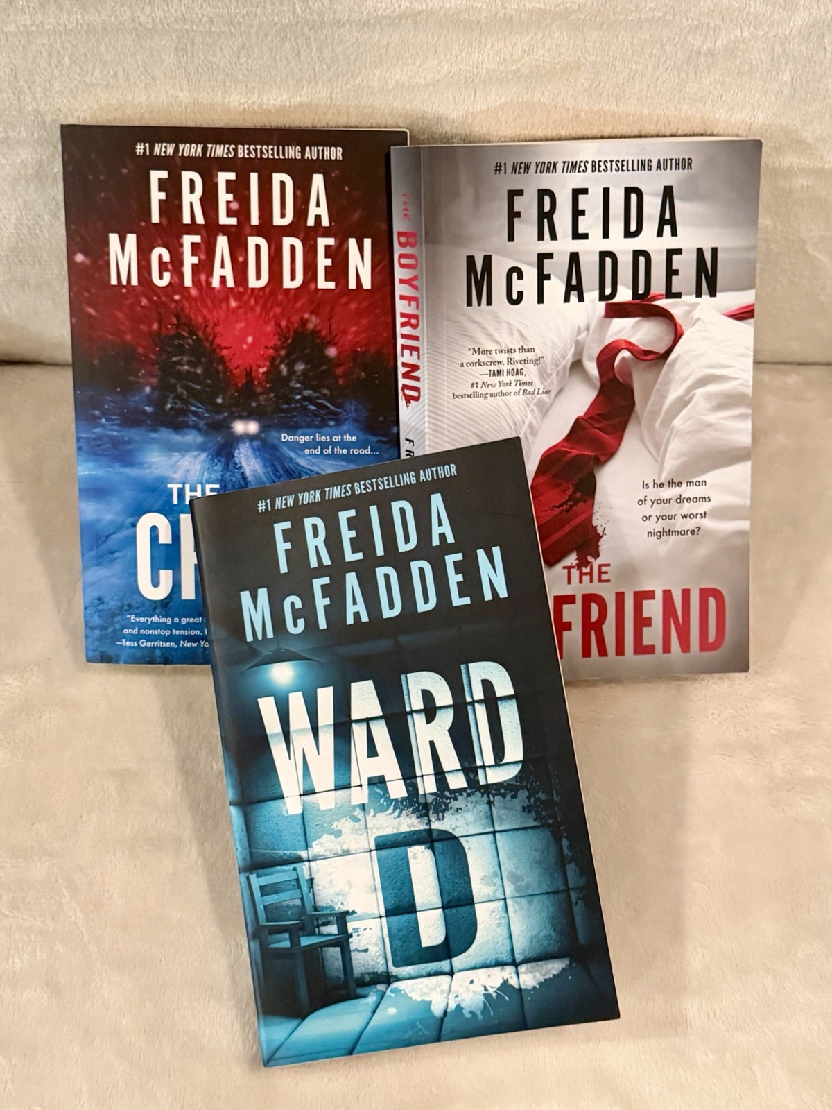 Lot of 3 Freida McFadden Books: The Crash, The Boyfriend, Ward D — EUC