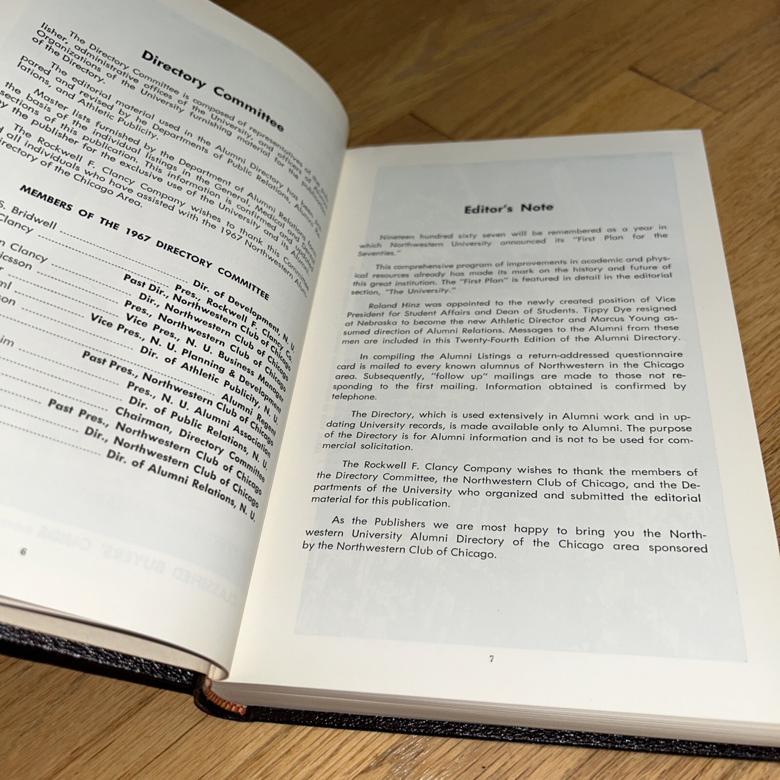 1967 NORTHWESTERN UNIVERSITY ALUMNI DIRECTORY of the CHICAGO AREA 592 pages