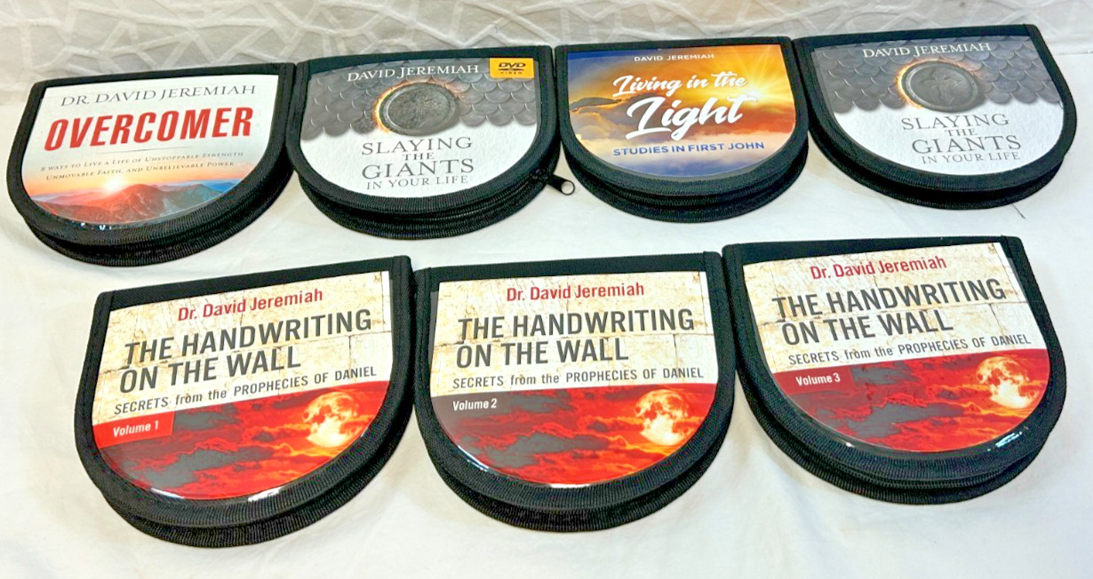 Dr David Jeremiah Lot of 7 CD’s/DVDs Zippered Case Sets