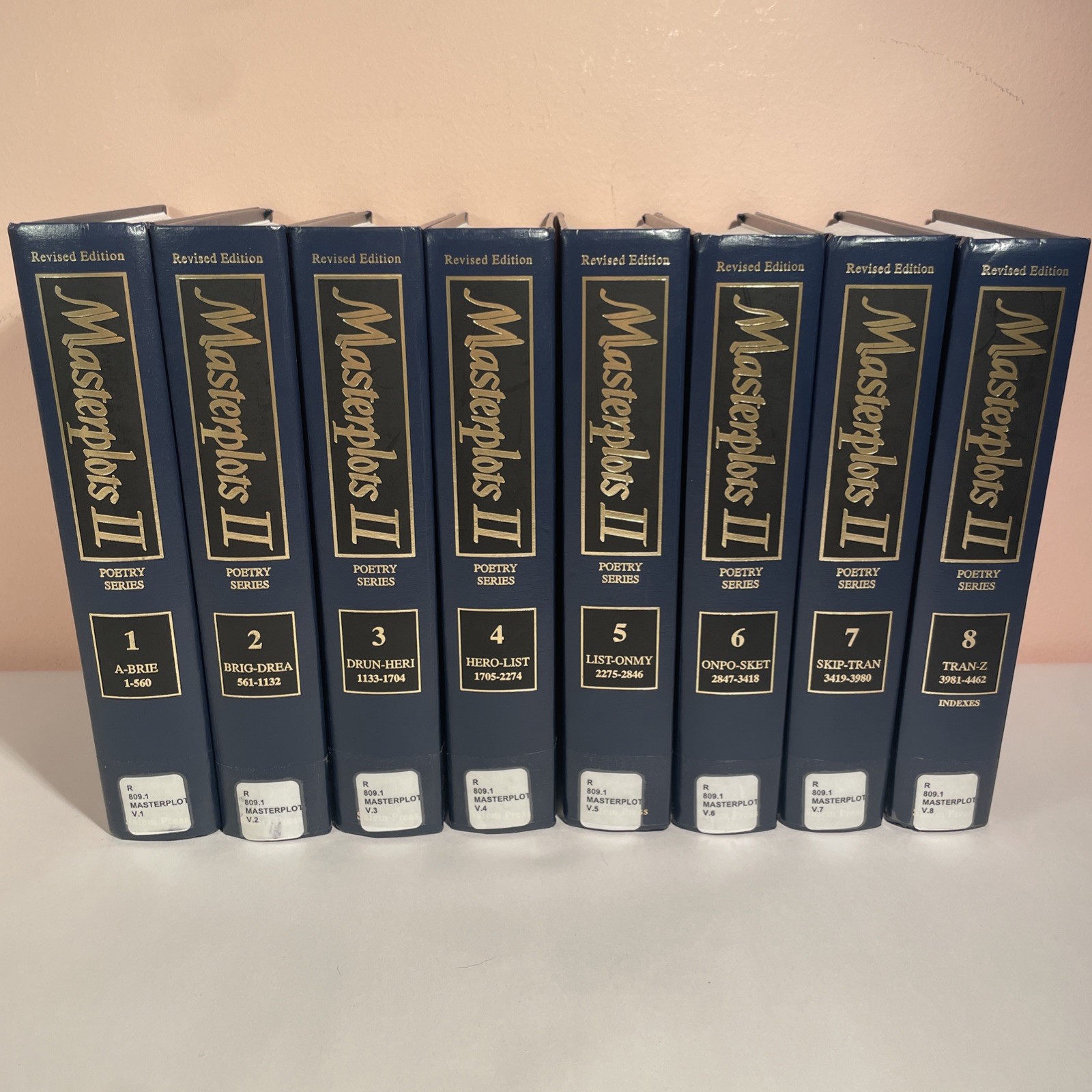 Masterplots 2: Poetry Series – Complete Set of 8 Volumes – Revised Edition