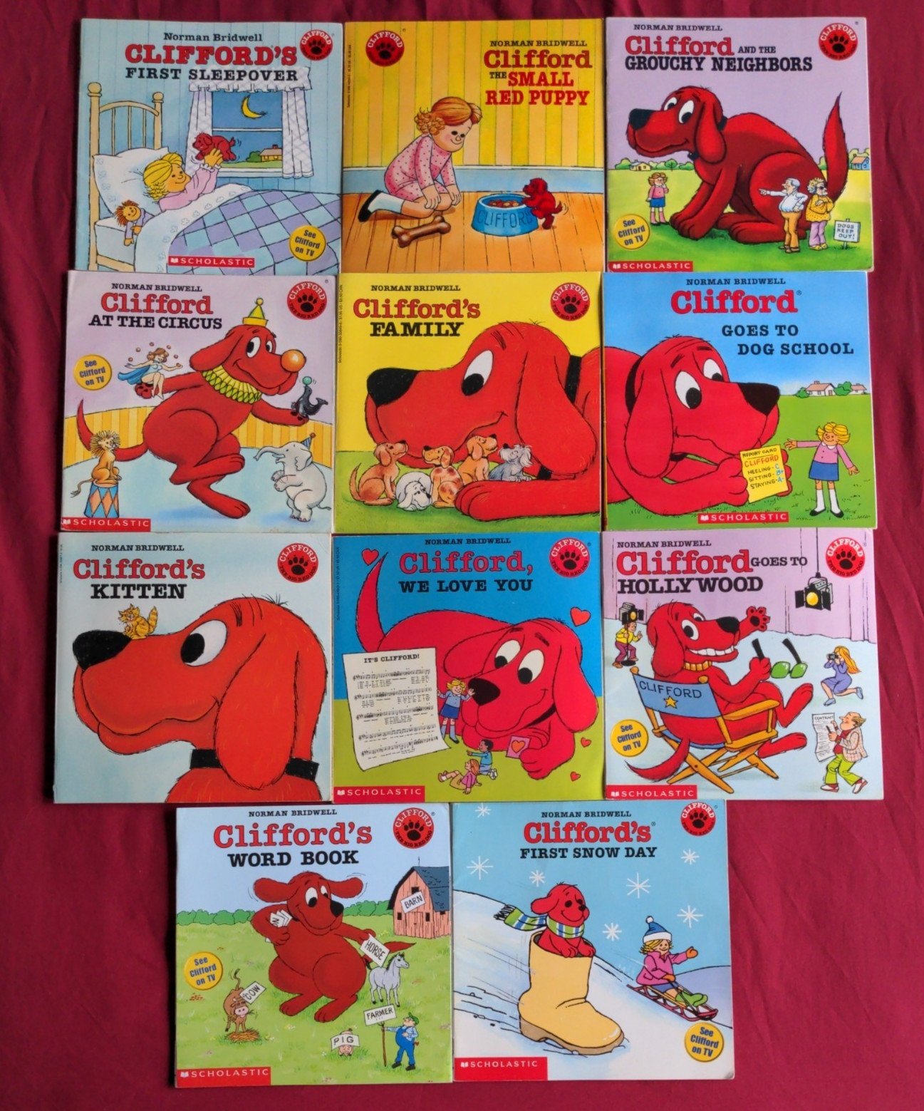 Clifford Books by Norman Bridwell – Lot of 11 Paperbacks in GOOD condition