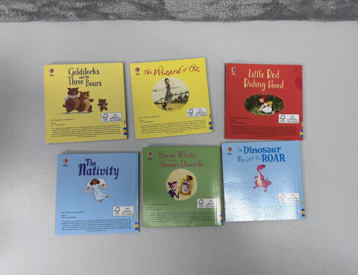 Lot Of 6 Usborne First Sticker Books, Dinosaur,Riding Hood,Wizard Of Oz