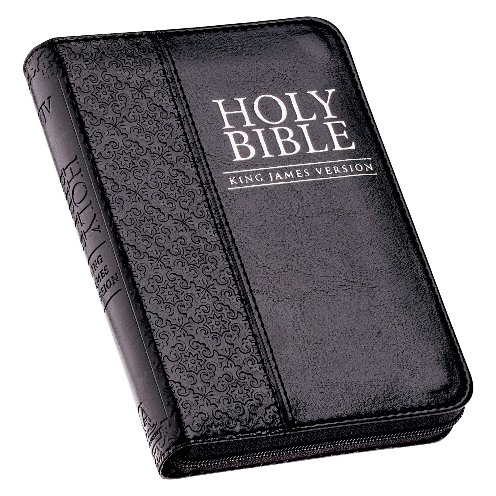KJV Holy Bible Mini Pocket Bible Zippered Black Faux Leather – Imitation Leather
