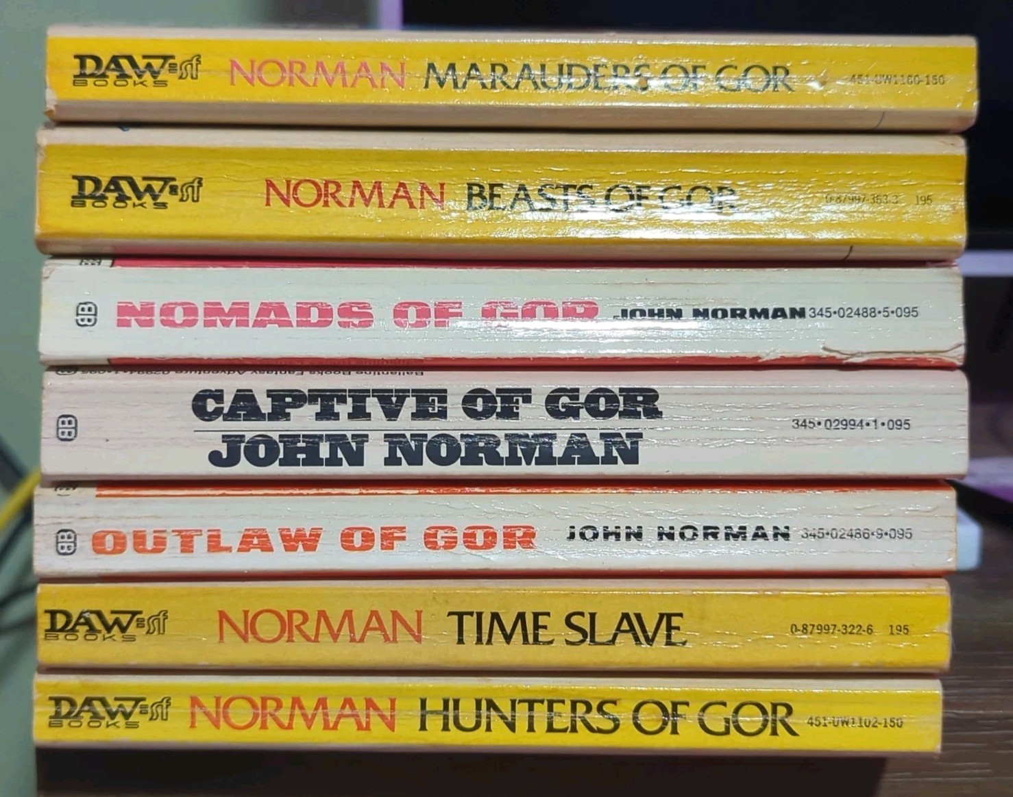 Gor series by John Norman. 7 book lot. Vintage DAW & Ballantine Sword & Sorcery