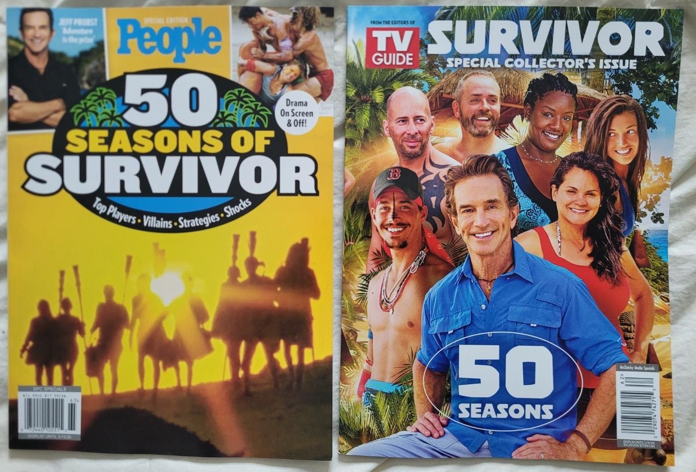 SURVIVOR 50 magazine lot PEOPLE TV GUIDE NEWSSTAND BAGGED AND BOARDED