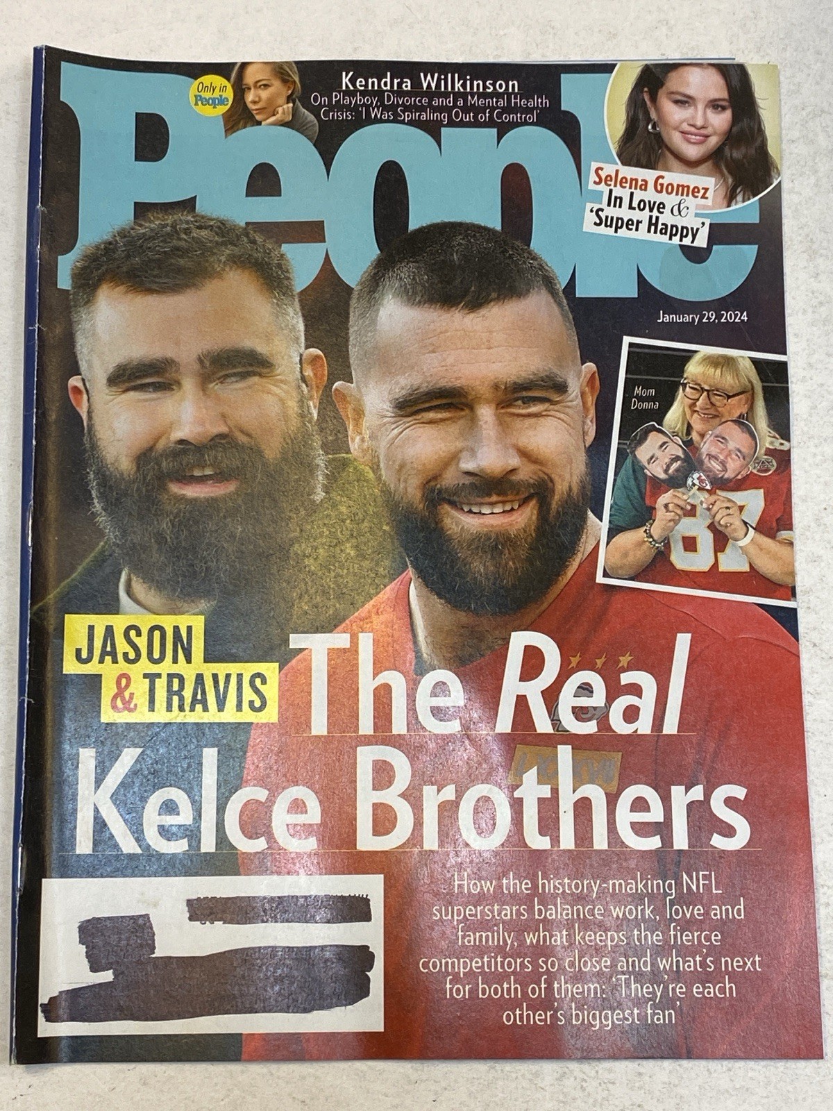 People Magazine Jan 29 2024 Real Jason Travis Kelce Donna Selena Gomez Kendra TV