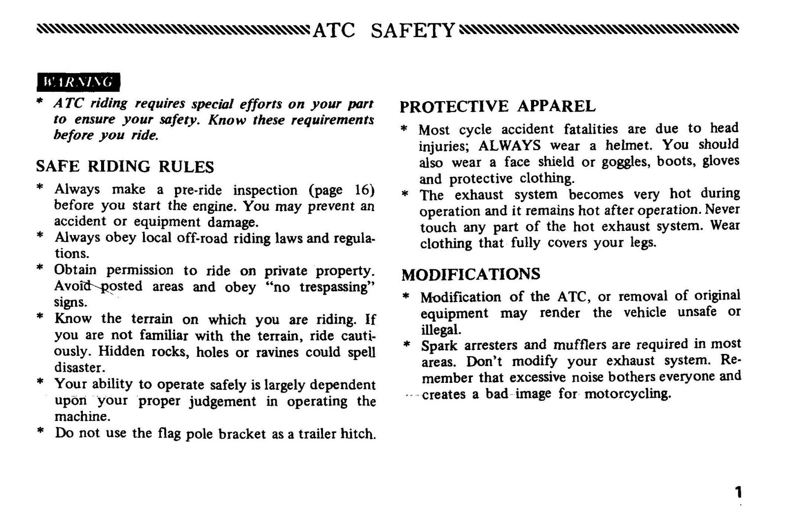 1979 Honda ATC110 Owner’s Manual 58 Pages