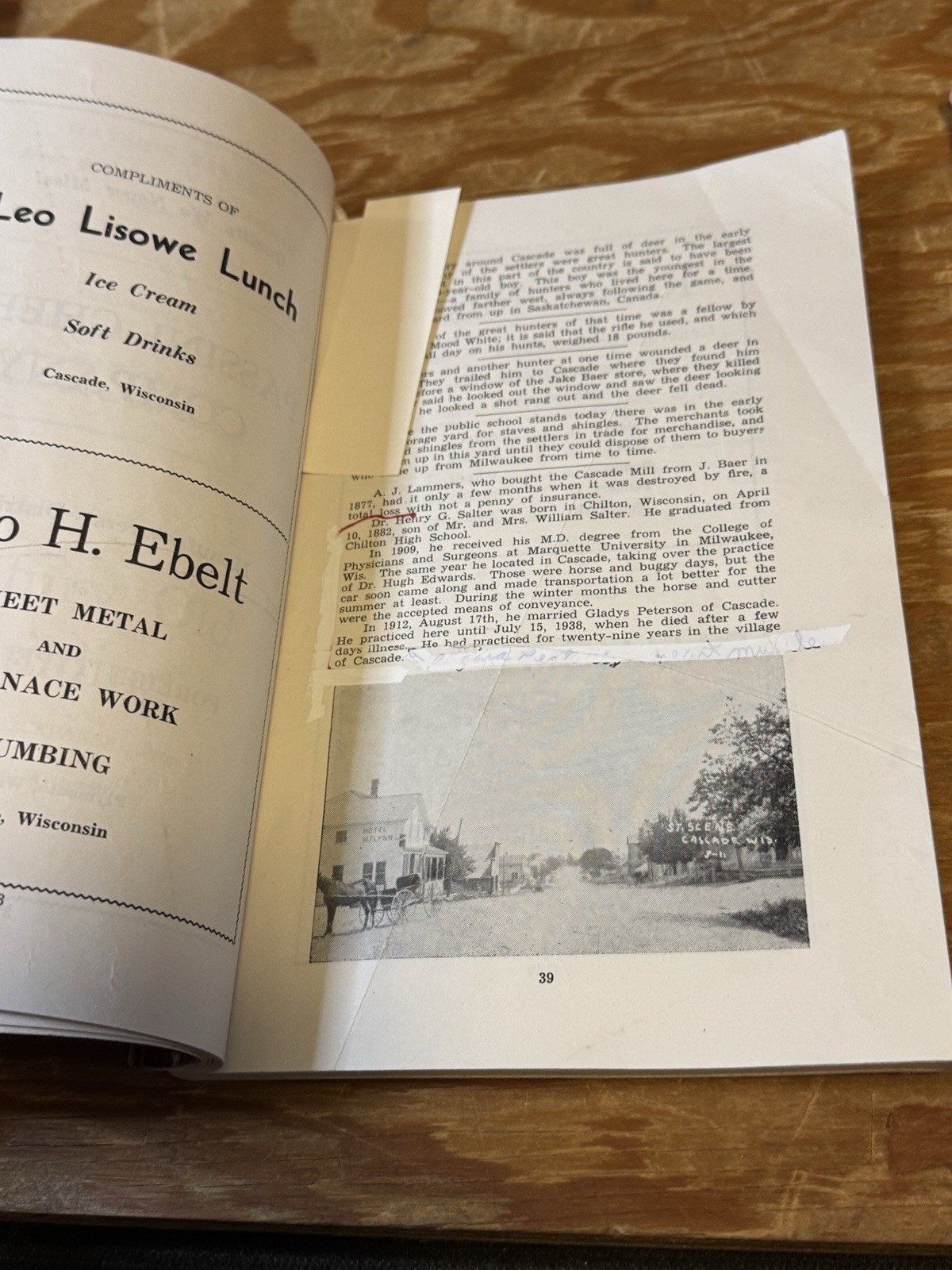 Centennial Cascade, Wisconsin 1848 – 1948 1973 1998 Books Local History PB