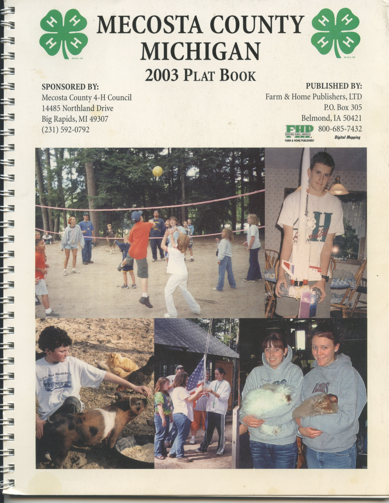 2003 MECOSTA COUNTY, MICHIGAN “PLAT BOOK” (56 PAGES, TOWNSHIP MAPS, NICE)